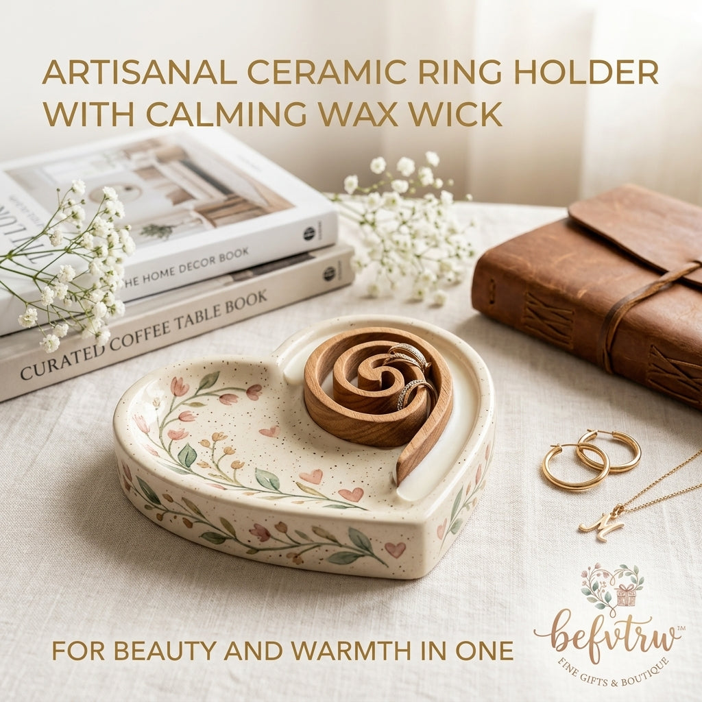 Befvtrw™ Heart Ceramic Ring Holder